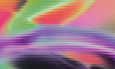Wall Mural - bright grainy gradient abstract background with ribbed glass aesthetic texture, holographic colors