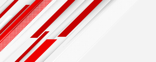 Poster - red and white diagonal stripes background. great for corporate banner, presentation, journal report 