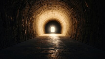 Poster - A tunnel with a small opening in the middle