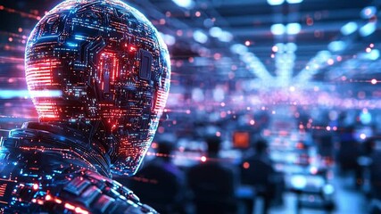 Poster - exploring the fusion of ai technology and human interaction in a futuristic setting