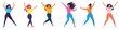 © btiger - Joyful Dancing People Group of Diverse Men and Women Enjoying Dance Party Flat Illustration on White Background