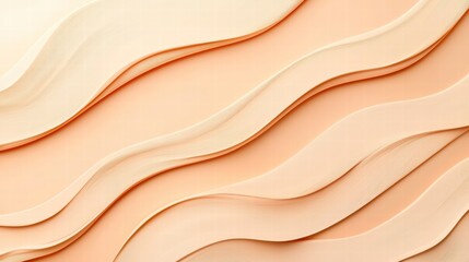 Poster - waves of warmth: abstract layers of wavy, paper-like forms in soft, warm, neutral hues, creating a s