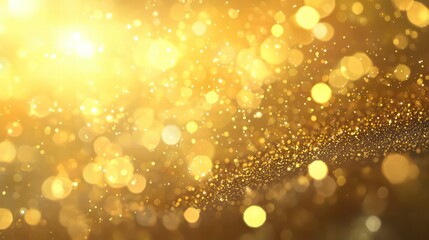 Poster - Golden Sparkles: An abstract and captivating background of sparkling golden particles, radiating with a soft, luminous glow. Capturing elegance, sophistication, and opulence.