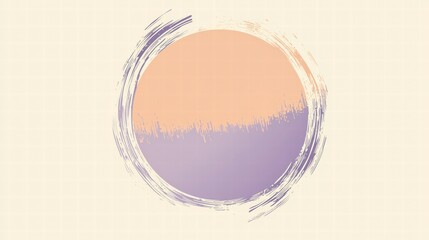 Poster - zen circle: a minimalist artistic circle, split horizontally with a gradient color palette and brush