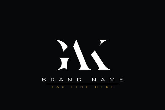 GAK abstract letter logo design. This logo is designed by three abstract letters.