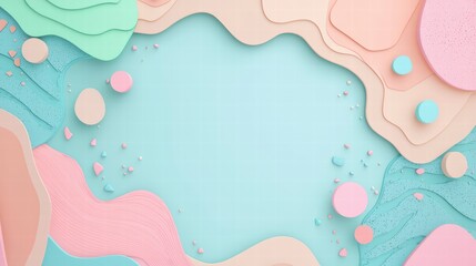 Poster - Abstract Pastel Delight: An ethereal arrangement of pastel shapes and textures in a calming display, evoking a sense of tranquility and artistic expression.
