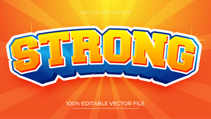 Poster - Strong editable text effect with gradient orange and blue colors