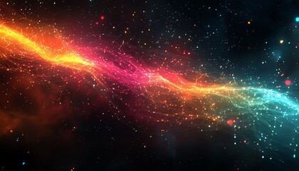 Aufkleber - A digital visualization of user profiles connected by radiant lines of data, showcasing the exchange and flow of information in a modern, networked environment