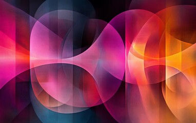 Poster - A dynamic and colorful abstract design with circles and lines interwoven, forming an eyecatching and engaging pattern full of energy