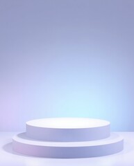 Aufkleber - a minimalistic podium with a soft color gradient background, ideal for product display