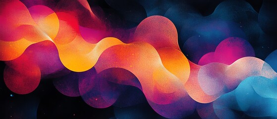 Poster - An abstract pattern with vibrant circles linked by lines, forming a visually stunning and colorful design that emphasizes movement and connection