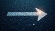 © Theerawat - Bright white arrow pointing right on dark road , guidance, trip, arrow
