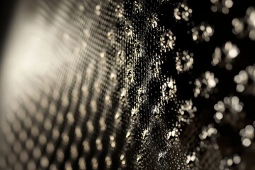 Poster - An abstract close-up featuring blurred lights and dark reflections creating a textured, ethereal and mysterious background with a sense of depth and movement.