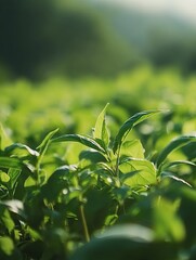 Wall Mural - lush green foliage displaying freshness and vital natural growth