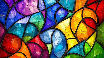Poster - Stained glass  abstract background with a mosaic tile texture