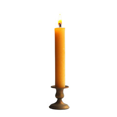 Aufkleber - tall, orange candle burns brightly in vintage holder, creating warm and inviting atmosphere. flickering flame adds touch of elegance and tranquility to any setting