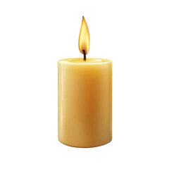 Aufkleber - lit yellow candle with warm glow, creating calming atmosphere. Perfect for relaxation, meditation, or decorative purposes