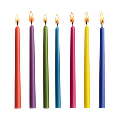 Aufkleber - Colorful candles with flames, perfect for celebrations and events. These vibrant candles add festive touch to any occasion, creating warm and inviting atmosphere