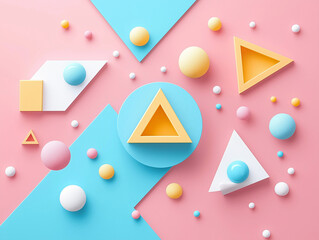 Wall Mural - Light and airy geometric shapes for website themes