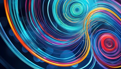 Poster - Dynamic swirl patterns abstract art digital design colorful background close-up view vibrant motion concept for creativity