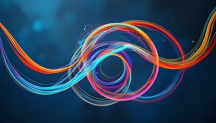 Poster - Dynamic colorful swirls abstract art digital design vibrant environment close-up view visual creativity for impact