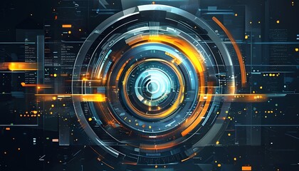 Poster - Dynamic technology visualization digital realm graphic design futuristic environment abstract viewpoint innovation concept