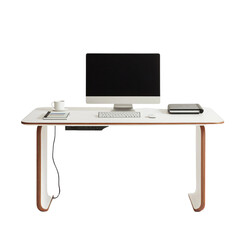 Aufkleber - Modern desk with computer, coffee cup, and notebook
