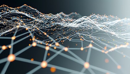Poster - Dynamic data visualization digital space infographic abstract design aerial perspective technology concept