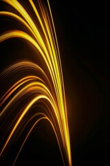 Poster - Vertical Abstract neon light trails against deep black background.