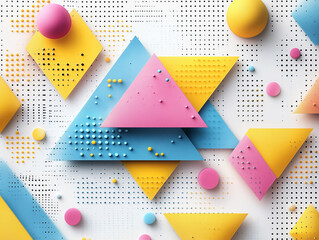 Wall Mural - Subtle geometric art in pastel shades for web design