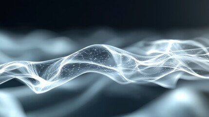 Poster - Flowing waves of light and energy abstract digital environment visual art ethereal effects close-up perspective