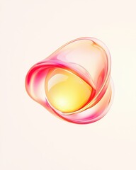 Poster - Abstract Fluid Shape with Soft Gradients in Warm Color Tones