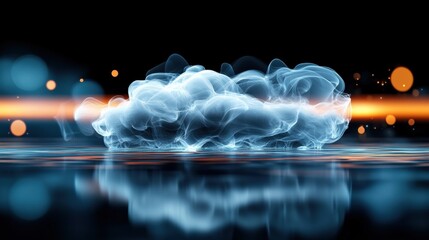 Poster - Dynamic smoke formation abstract atmosphere visual effects dark background close-up view artistic concept