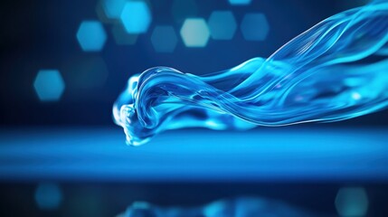 Poster - Dynamic water flow abstract art fluid motion blue environment close-up view modern concept for visual impact