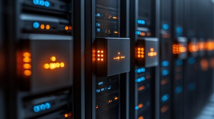 Poster - High-Tech Interior of a Modern Data Center
