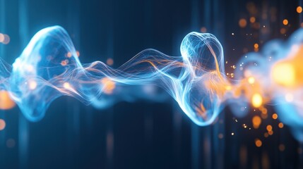 Poster - Dynamic energy flow abstract digital space visual art futuristic environment close-up view concept of innovation