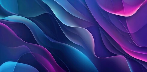 Fototapete - Blue and purple gradient background with smooth lines on a blue background smooth curves wave.
