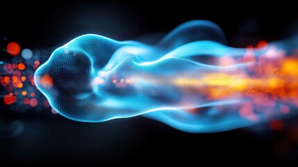 Poster - Dynamic flowing energy visualization abstract space digital art futuristic environment close-up view motion concept