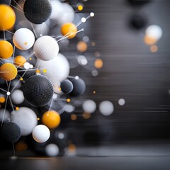 Poster - Abstract Background with Floating Spheres in Blue