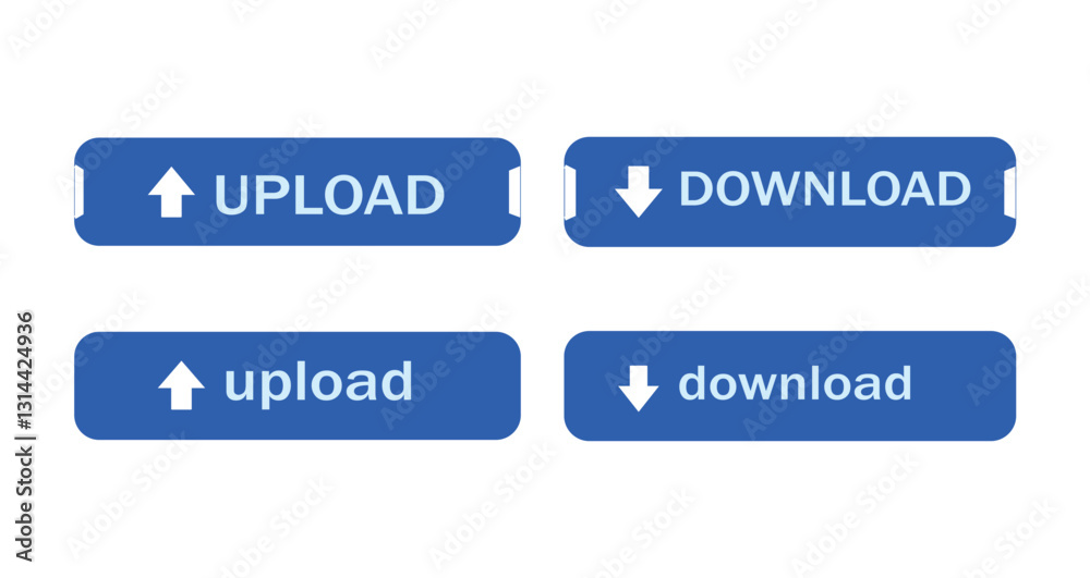 Download and Upload button set, Download and Upload button symbol for ...