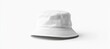 © Aamir - White bucket hat mockup on a white background, close-up view, product photography,