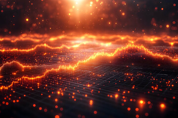 Poster - Abstract fiery chart landscape