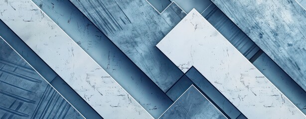 Poster - Abstract shape square pattern blue white futuristic background geometric.