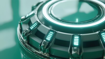 Poster - Futuristic Circular Technology Device with Glowing Elements