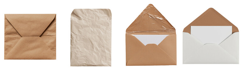 Poster - An envelope made from brown recycled paper, complete with a lined paper insert, is well-suited for letters and notes, and can be downloaded as a png with a transparent background