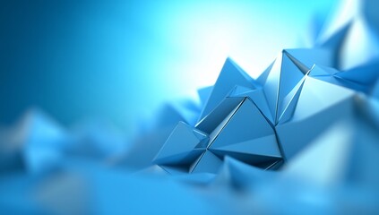 Poster - Abstract Geometric Triangles in Blue Background
