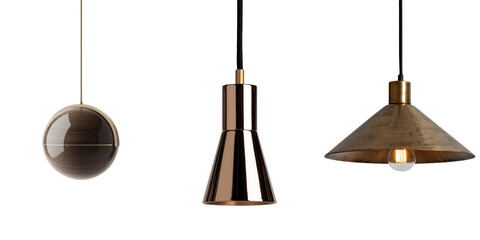 Poster - The gold pendant light boasts a contemporary design, making it perfect for adding a hint of refinement to any setting, be it a home or office, and is presented on a transparent background in png