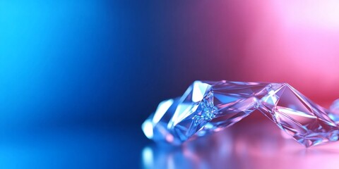 Poster - Abstract Crystal Structure Blue Pink Light
