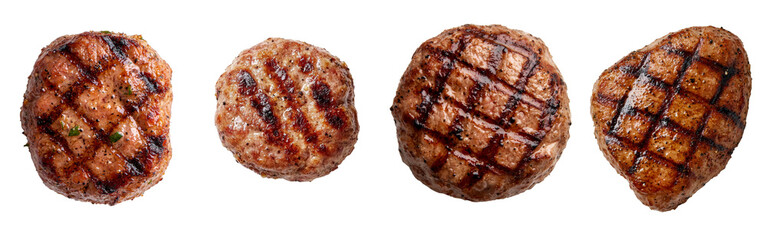 Poster - A grilled beef steak with noticeable grill lines, showcasing its succulent texture and delicious flavor, great for BBQ and culinary photography, isolated on a transparent background in png format