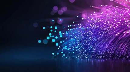 Fototapete - Abstract Fiber Optic Cables Displaying Data Transmission And Technological Advancements